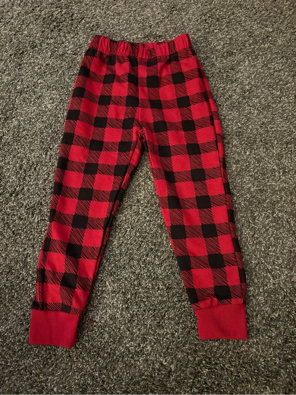 Kids Red Buffalo Plaid Holiday Pajama Set with Santa Graphic